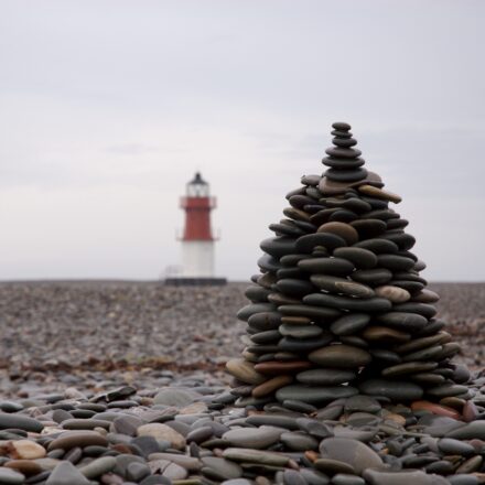 Lighthouse and pebble tower